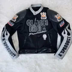 美品/希少✨KADOYA クラッシュキング　ライダースジャケット　ブラック　LL 美品/希少✨KADOYA クラッシュキング ライダースジャケット