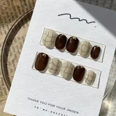 ❕サイズオーダー︴淡色チェックネイルチップ