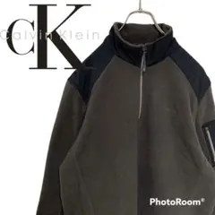Calvin Klein カルバンクライン ハーフジップ 刺繍 フリースJK
