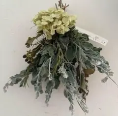 グリーンスワッグ　紫陽花　アナベル　ユーカリ　ドライフラワー