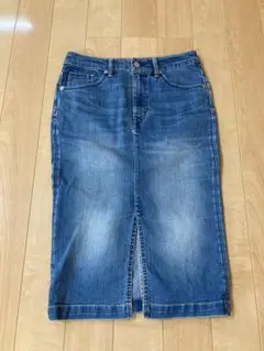 ナノユニバース　ストレッチ　タイトスカート　デニム
