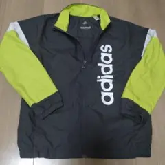 adidas ウィンドブレーカー 黒 黄緑 サイズ140