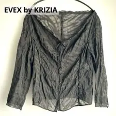 【匿名配送】EVEX エヴェックス シアーブラウス カーディガン ゼブラ柄
