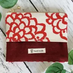 ☆ポケットティッシュポーチ☆ポーチ☆ハンドメイド☆花☆赤