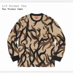 supreme L/S pocket tee tan tribal camo