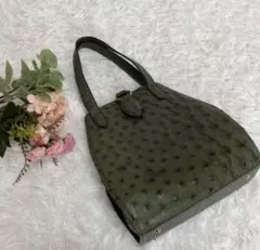 【美品】GONDOLA OSTRICH ゴンドラ　オーストリッチ　ハンドバッグ