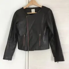 【ラムレザー】BEAMS Lights 羊革 ライダース ノーカラー ジャケット