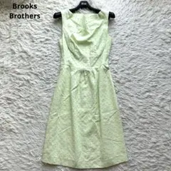 【美品】Brooks Brothers ワンピース 0 黄緑 アイレット刺繍