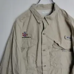 コロンビア 長袖シャツ ワークシャツ フィッシングシャツ ベージュ メンズXL