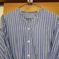 ストライプ シャツワンピース M