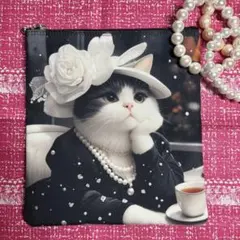 パネルポーチ　マダムにゃんこ　②