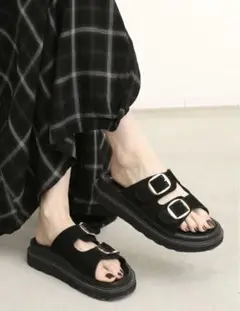 L'Appartement【MOHI/モヒ】黒サンダル　size38