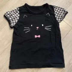 GITA 猫顔プリント Tシャツ 100cm