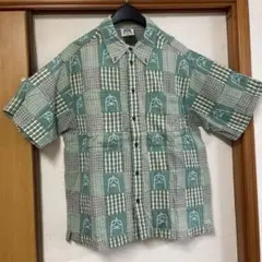 90s 空　KU コットンパッチワークシャツ