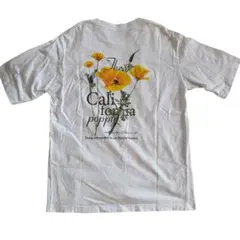 白Tシャツ カリフォルニアポピー バックプリント GU