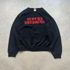 オーバーサイズ プリント スウェット ブラック レッド ビッグシルエット 90s