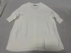 美品 theory luxe 2022 洗えるVネックニット ホワイト38