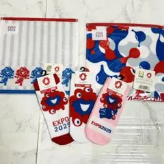 【ミャクミャク】靴下×3足&ハンドタオル×2枚セット　万博　2025