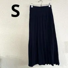 GU　透かし編みニットスカート　S　ネイビー