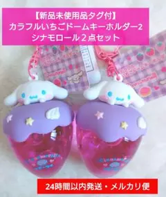 【新品未使用品タグ付】カラフルいちごドームキーホルダー2 シナモロール２点セット