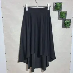 Coo+i(M)フィシュテールスカート　アシメトリースカート　ウエストゴム　黒