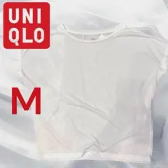 ユニクロ　UNIQLO 半袖Tシャツ M ホワイト　モダール　シルク肌感