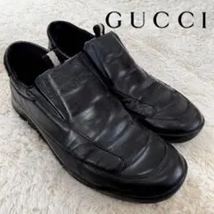 【ボリュームスニーカー】GUCCI シェリーライン 本革 スリッポン ブラック