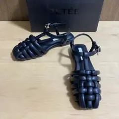 新品未使用　定価1.4万　JETEE ジュテ　グルカサンダル フラット 黒　23