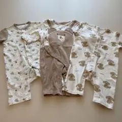 【美品】ベビー服3点セット どうぶつセット 60〜70サイズ
