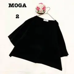 MOGA モガ　レディース　七分袖ブラウス　袖スリット　ブラック　黒　Mサイズ