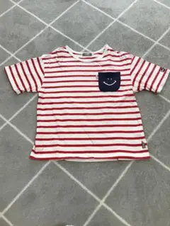 赤と白のストライプ Tシャツ