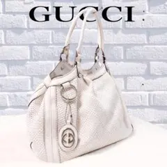 GUCCI グッチ スーキー ディアマンテ ストロー/レザー ハンドバッグ