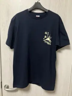 鹿児島 桜島 お土産Tシャツ L ネイビー
