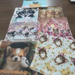 チワワパネル生地(handmade)タオルハンカチセット