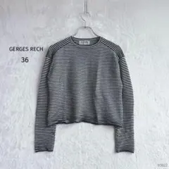 ジョルジュレッシュ|ショート丈サマーセーター【36】立体ボーダーBOXシルエット