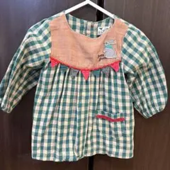 petit jam ウサギ刺繍付きシャツ 90