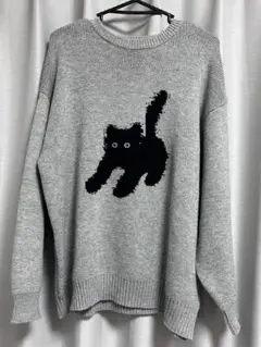 黒猫 ニット セーター