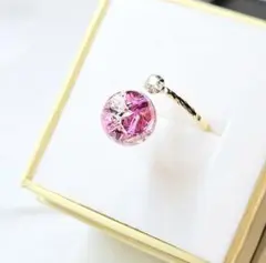 1676.スワロ入り♡ ドーム型レジンリング♡