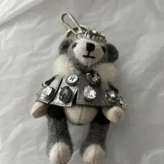 クマ型ストーン装飾キーホルダー