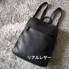 黒 レザー バックパック シンプル