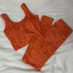 Hurley 水陸両用　オレンジ花柄スポーツブラレギンスセット