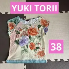 YUKI TORII ユキトリイ　花柄トップス　半袖　サイズ38 レディース