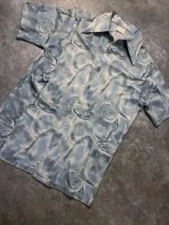 vintage波紋柄シャツ即興haresaharaレトロ