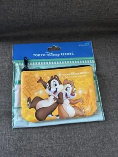 ディズニー　パークチケット　ポーチ　チップとデール