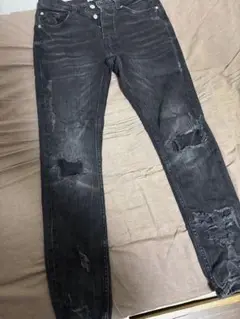 ZARA ダメージデニム　ブラック US ヒップホップ