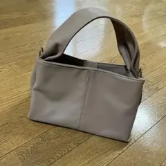 2WAYラウンドワンハンドルバッグ　ベージュ　モカ　茶色　ショルダーバッグ