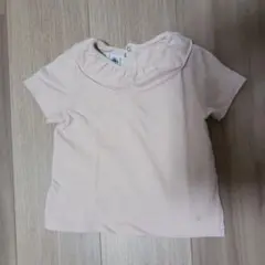 PETIT BATEAU フリル襟ピンクシャツ 18m