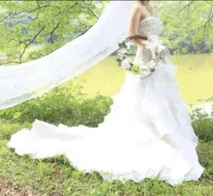 L et lena エルエリナ ウェディングドレス　ヘッドドレスおまけつき