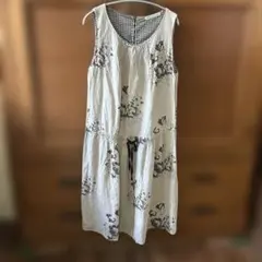 CABBAGES & ROSESリネンフラワープリントワンピース