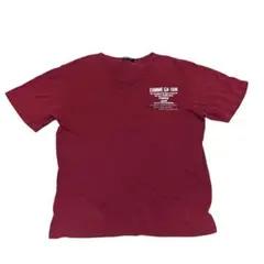 COMME CA ISM バーガンディ VネックTシャツ L
